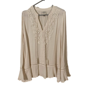 Creamy bohemian peasant style blouse XXL